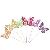 Article Bouchons de fleurs de décoration de printemps papillons décoratifs en bois 28cm 18pcs