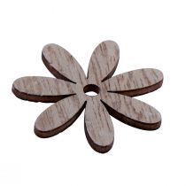 Article Décoration de table fleurs en bois blanc naturel Ø4cm 72pcs