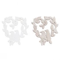 Article Décoration de table oiseau coeur en bois naturel 3,5/1,5 cm 72 pcs