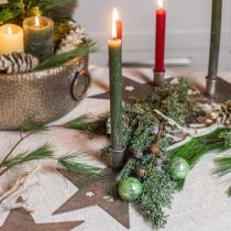 Article Étoile de décoration en métal, bougeoir conique pour Noël argenté, aspect antique 20cm × 19,5cm