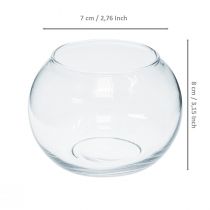 Article Vase Boule Mini Vase Rond en Verre Déco H8cm Ø7cm