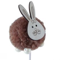 Article Lapins de Pâques en pompon sur pique de fleurs 28cm 16pcs