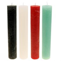 Article Grandes bougies Bougies bâton colorées 50x300mm 4pcs