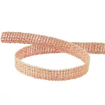 Article Ruban jute ruban décoratif rouge naturel tissé W12mm L10m