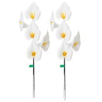 Article Lys calla artificiel à étamines jaunes, fleurs décoratives, 35 cm, lot de 10