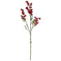 Article Branche de baies artificielles rouge, décoration de Noël, 74 cm