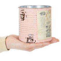 Article Pot de fleurs décoratif en métal saumon, décoration estivale Ø11cm H10.5cm