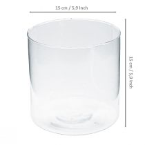 Article Vase en verre cylindre en verre vase à fleurs décoration en verre H15cm Ø15cm