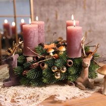 Article Bougies piliers rose poudré 70×120 mm, teintées dans la masse, lot de 4, bougies décoratives pour mariages et décoration intérieure