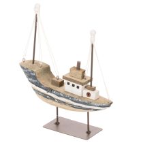 Article Décoration de bateau, style maritime, en bois avec support, 20 cm