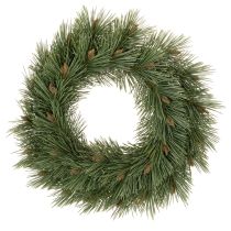 Article Couronne artificielle de branches de pin avec petites pommes de pin, 40 cm
