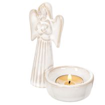Article Bol décoratif en forme d'ange avec petite figurine et porte-bougie chauffe-plat rond, 10 cm, lot de 3