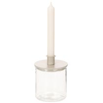 Article Bougeoirs ronds couleur crème pour bougies coniques, décoration de table, 10 cm, lot de 2