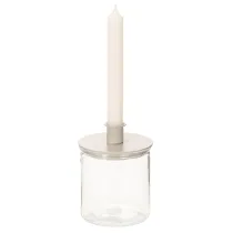 Article Porte-bougie chauffe-plat en verre, rond, verre transparent, polyvalent, 12 cm, lot de 2
