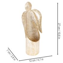 Article Bougeoir figurine d'ange doré décoration festive 27 cm