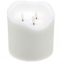 Bougie LED grande cire blanche pour minuterie à piles Ø14.5cm H15cm