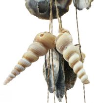 Carillon éolien marin coquille d&#39;escargot décoration coquillages 58cm