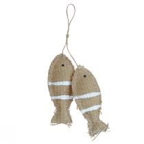 Décoration à suspendre déco poisson à suspendre décoration maritime rayée 14,5×6cm