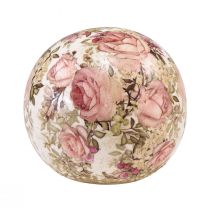 Boule en céramique avec roses faïence décorative en céramique Ø9,5cm