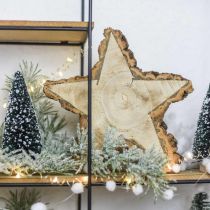 Plateau en tranche d&#39;arbre, Noël, étoile de décoration en bois, bois naturel Ø20cm