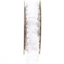 Article Ruban à volants ruban organza blanc ruban décoratif 25mm 10m