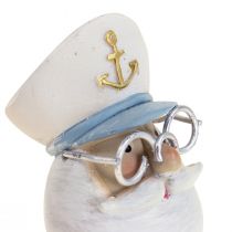 Décoration maritime figurine capitaine à lunettes décoration estivale H11,5cm