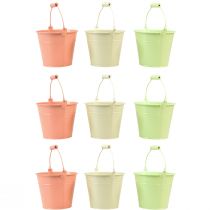 Article Seau avec anse jardinière métal pastel Ø10cm H8cm 9pcs