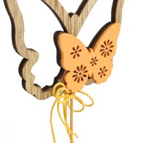 Article Bouchon de fleur papillon bouchon décoratif bois 8,5x7cm 12 pcs