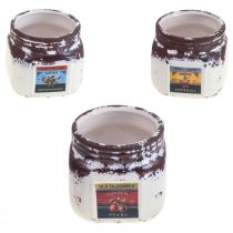 Article Cache pot en céramique décoration de cuisine pot à confiture 7×7.5cm 3pcs