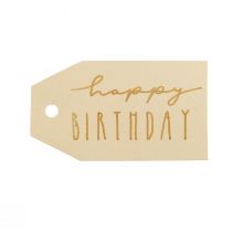 Article Étiquettes cadeaux papier imprimé Joyeux Anniversaire 4×7cm 24 pcs