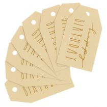 Article Étiquettes cadeaux papier imprimé Joyeux Anniversaire 4×7cm 24 pcs
