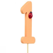 Article Bouchon numéro anniversaire 1 fleur bouchon bois 27,5cm 16 pcs