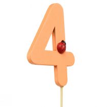 Article Bouchons numérotés anniversaire 4 bouchons fleurs bois 27,5cm 16 pcs