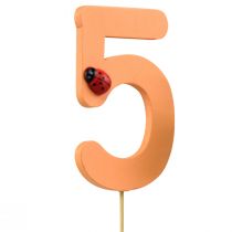 Article Bouchons numérotés anniversaire 5 bouchons fleurs bois 27,5cm 16 pcs