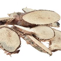 Article Tranches de bois de bouleau tranches de bouleau ovales 4-9cm 450g