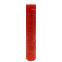 Bougies rouges, grandes bougies de couleur unie, 50x300mm, 4 pièces