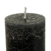 Article Grandes bougies, bougies bâton, couleur anthracite unie, 50x300mm, 4 pièces