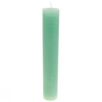 Article Bougies vertes grandes bougies en bâton couleur unie 50x300mm 4 pcs