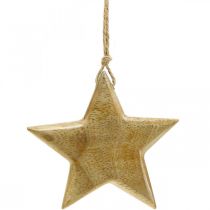 Article Décoration de l&#39;Avent, étoile en bois, étoile de décoration de Noël H9cm 3 pcs