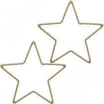 Article Décoration de l&#39;Avent, étoile de décoration de Noël, étoile décorative jute L20cm 5 pcs