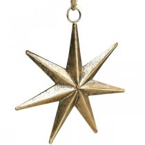 Article Décoration de Noël pendentif étoile doré aspect vieilli L19,5 cm