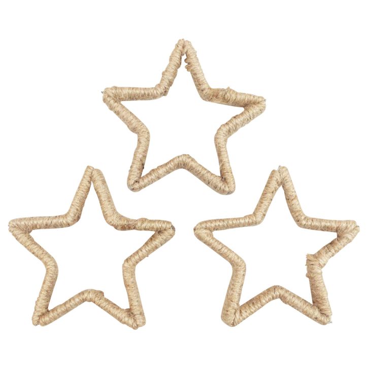 Article Décoration de l&#39;Avent Décoration de Noël étoile étoile décorative jute 13,5 cm 6pcs