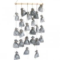 Article Calendrier de l’Avent à remplir – 24 sachets en tissu avec suspension (H 110 cm)