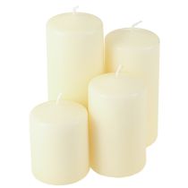 Article Bougies de l&#39;Avent de différentes hauteurs, crème, 6/8/10/12 cm, 4 pièces