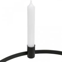 Article Bougie anneau tige bougies bougeoir métal noir Ø35cm
