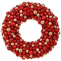 Article Couronne de l&#39;Avent couronne de boules en or rouge Noël Ø33cm