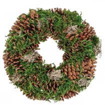 Couronne de l&#39;Avent porte couronne décorative avec cônes mousse Ø30cm
