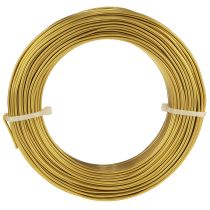 Article Fil d'aluminium doré, 2 mm, 60 m, 500 g, fil flexible pour la décoration et la joaillerie.