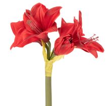 Article Fleur d'amaryllis rouge artificielle avec tige, décoration florale pour Noël, 50 cm
