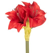 Article Fleur d'amaryllis rouge artificielle avec tige, décoration florale pour Noël, 50 cm